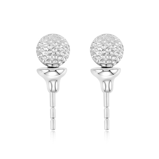 The Golf Ball Studs in Sterling Silver
