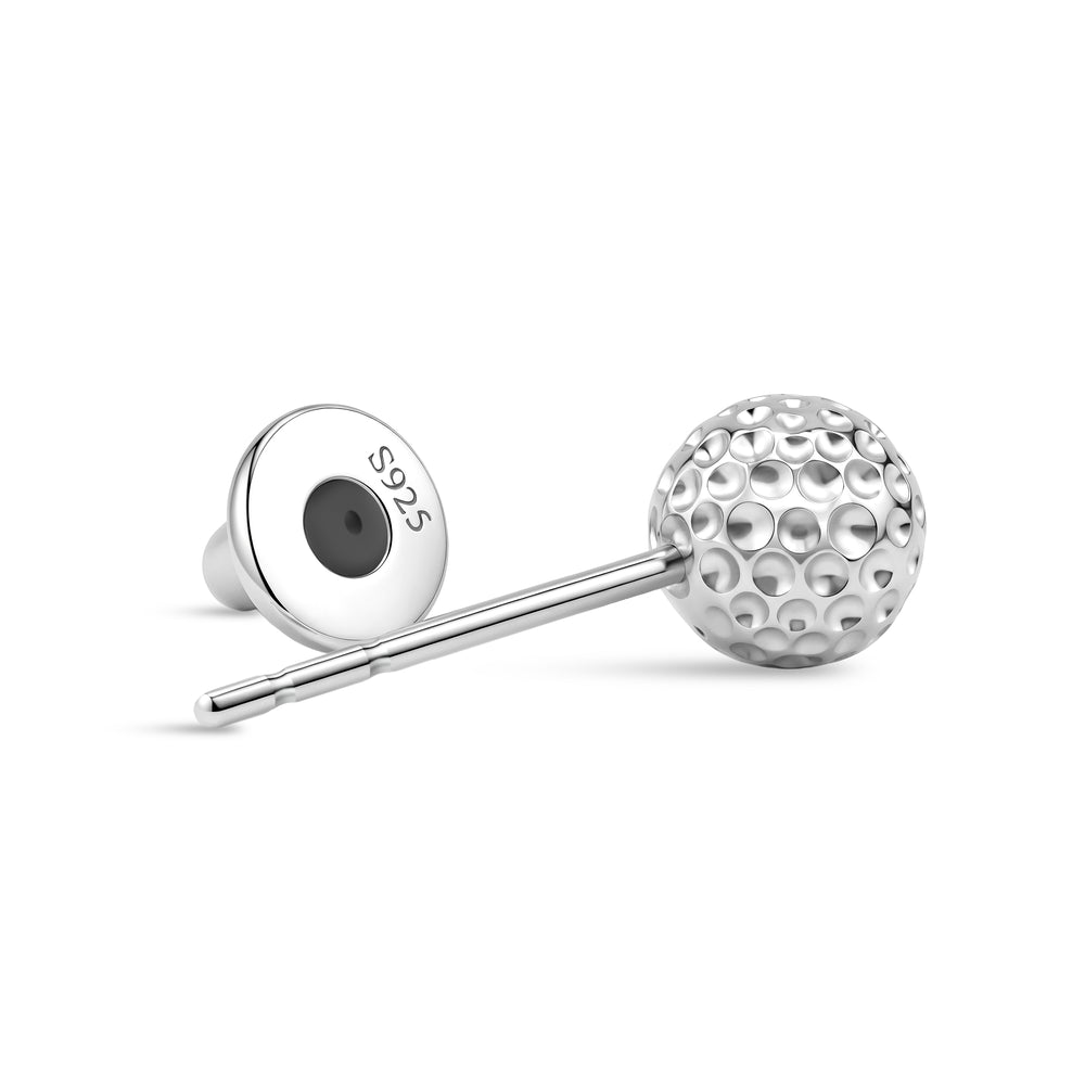 The Golf Ball Studs in Sterling Silver