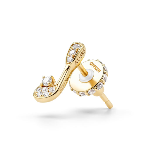 The Pavé Club Studs in 14K Gold