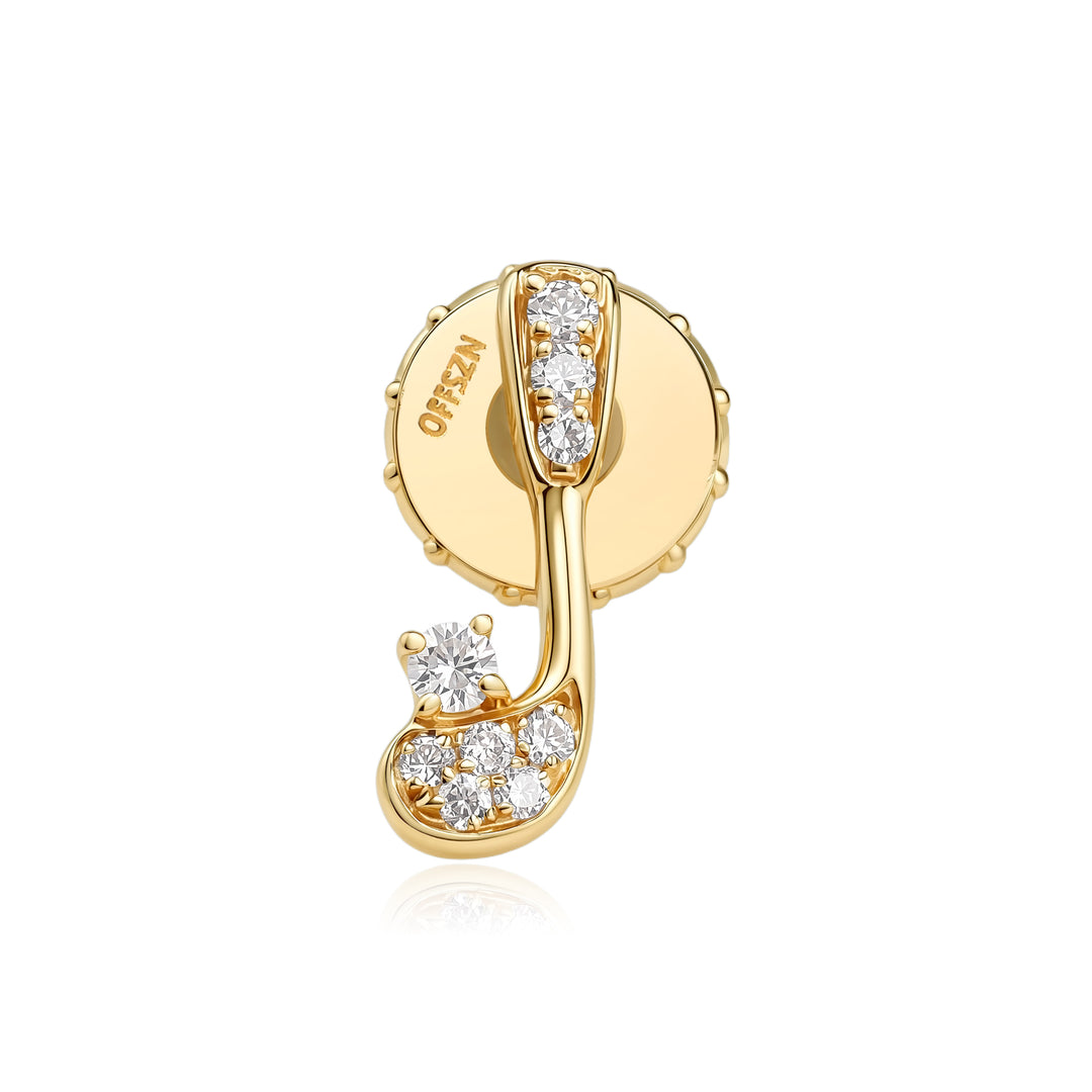 The Pavé Club Studs in 14K Gold
