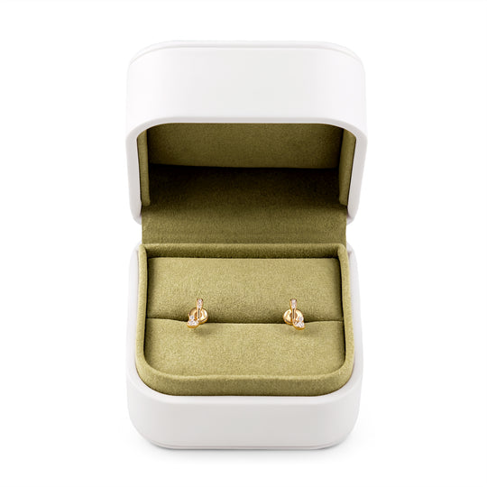 The Pavé Club Studs in 14K Gold