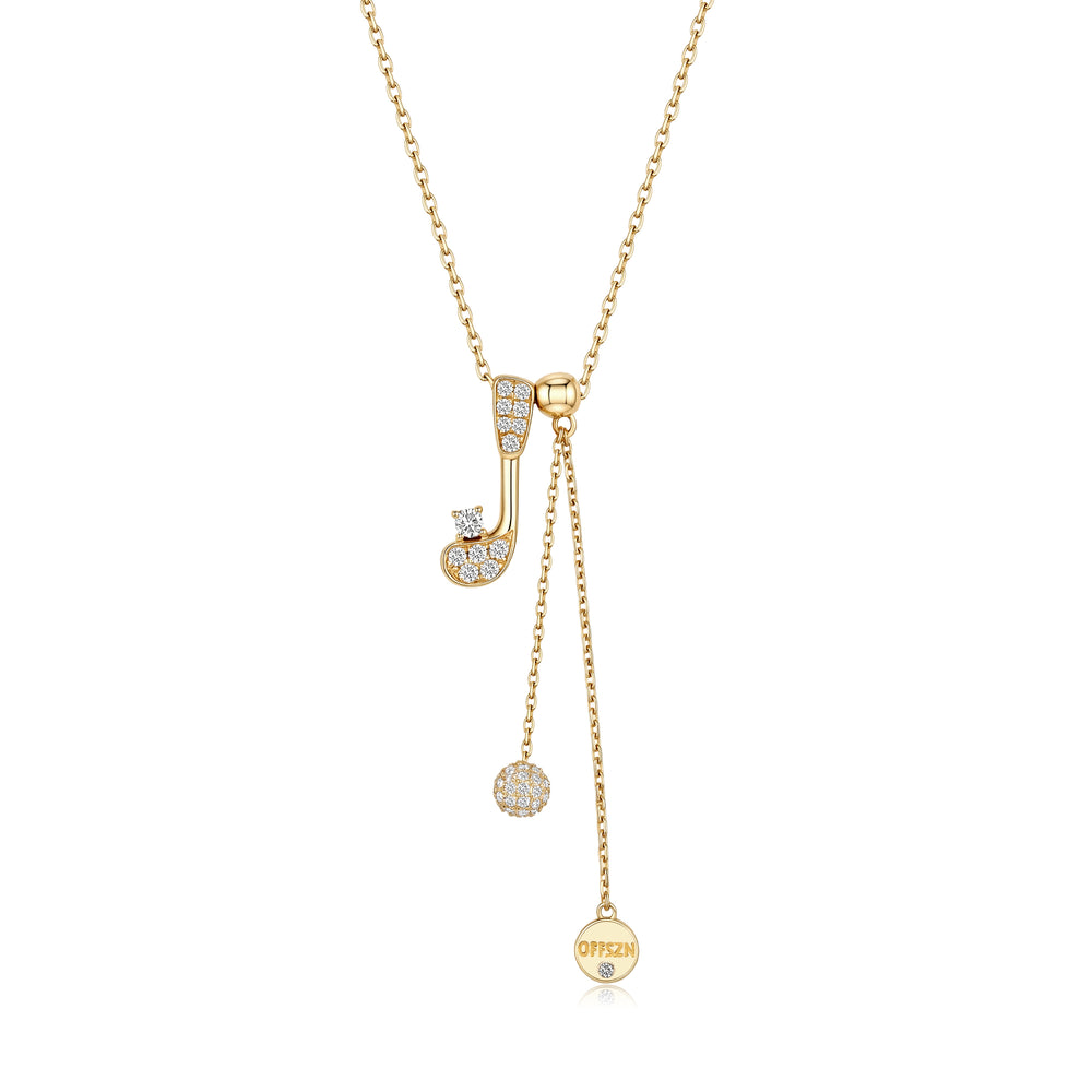 The Pavé Club Pendant Necklace in 14K Gold