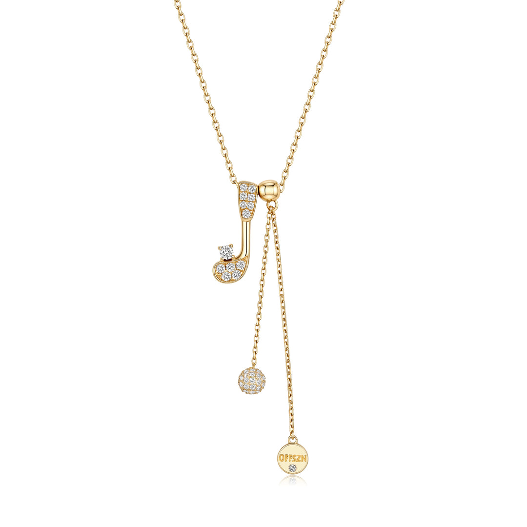 The Pavé Club Pendant Necklace in 14K Gold
