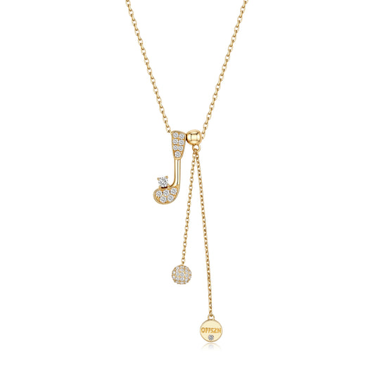 The Pavé Club Pendant Necklace in 14K Gold